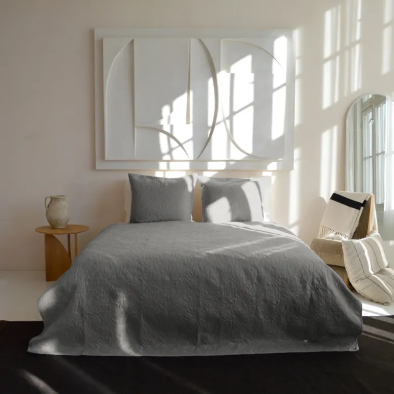 Bedsprei Flowers - Zilver
