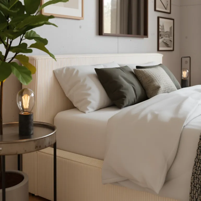Boxspring met Opbergruimte Amour Cosy - Crème