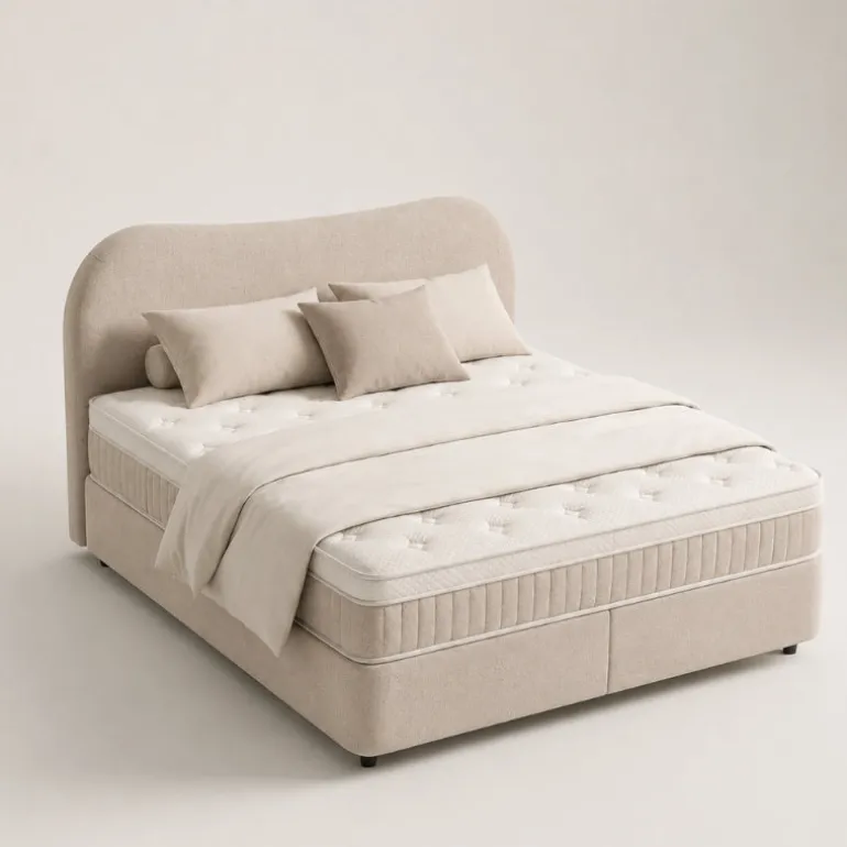 Boxspring met Opbergruimte - Arcus - Beige