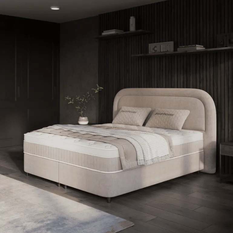 Boxspring met Opbergruimte - Essence - Beige