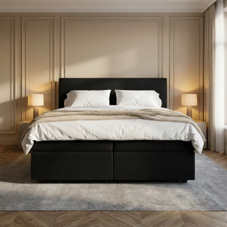 Boxspring met Opbergruimte Hotel Essence - Zwart