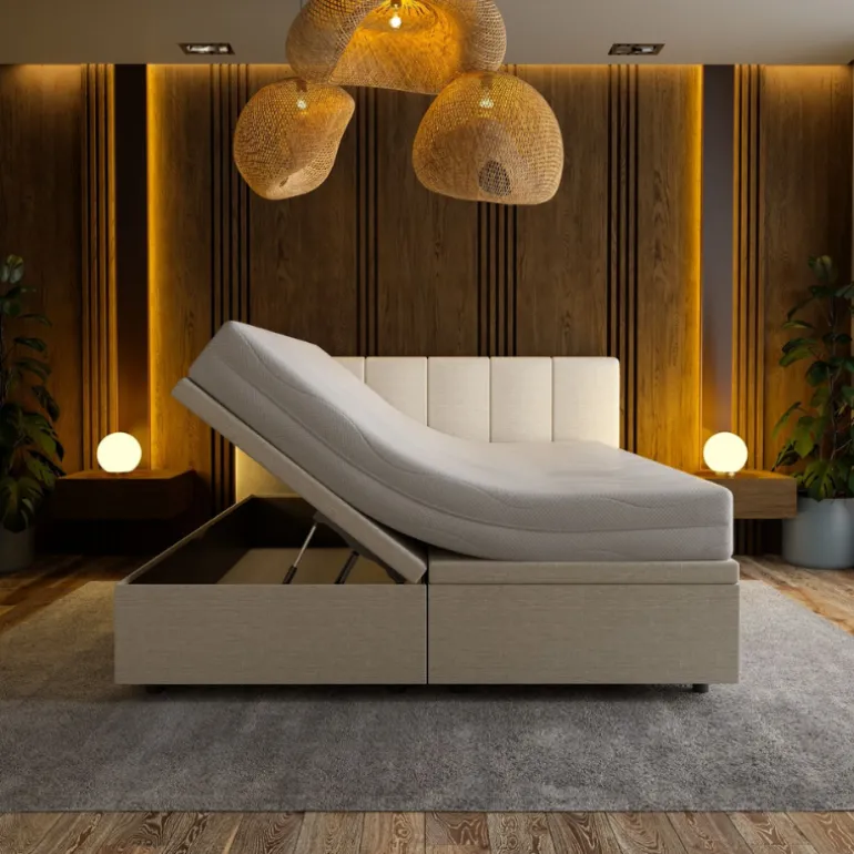 Boxspring met Opbergruimte Hotel Royal - Beige