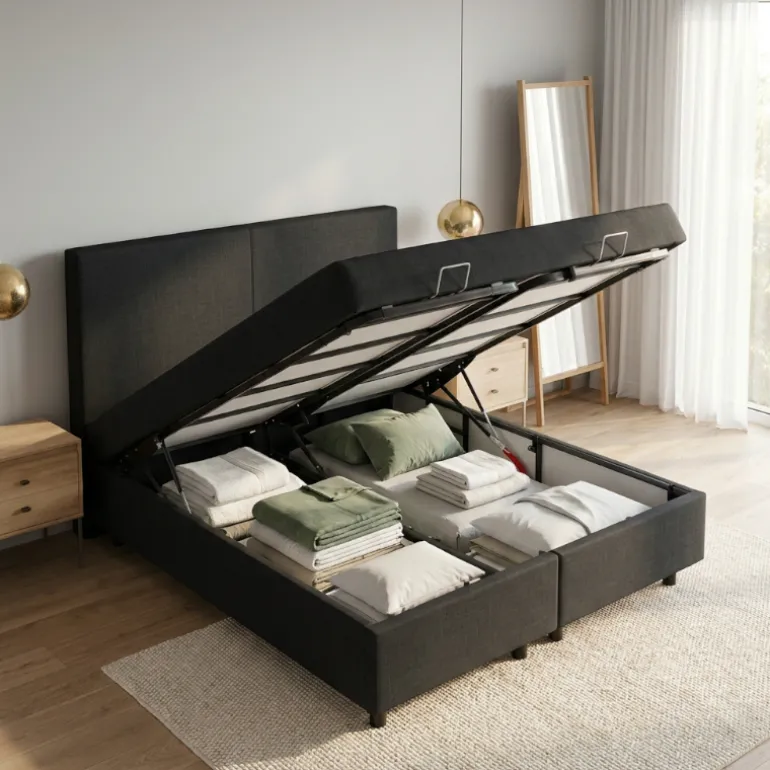Boxspring met Opbergruimte Julia - Zwart