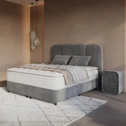 Boxspring met Opbergruimte Pearl - Antraciet