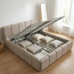 Boxspring met Opbergruimte Palermo - Taupe