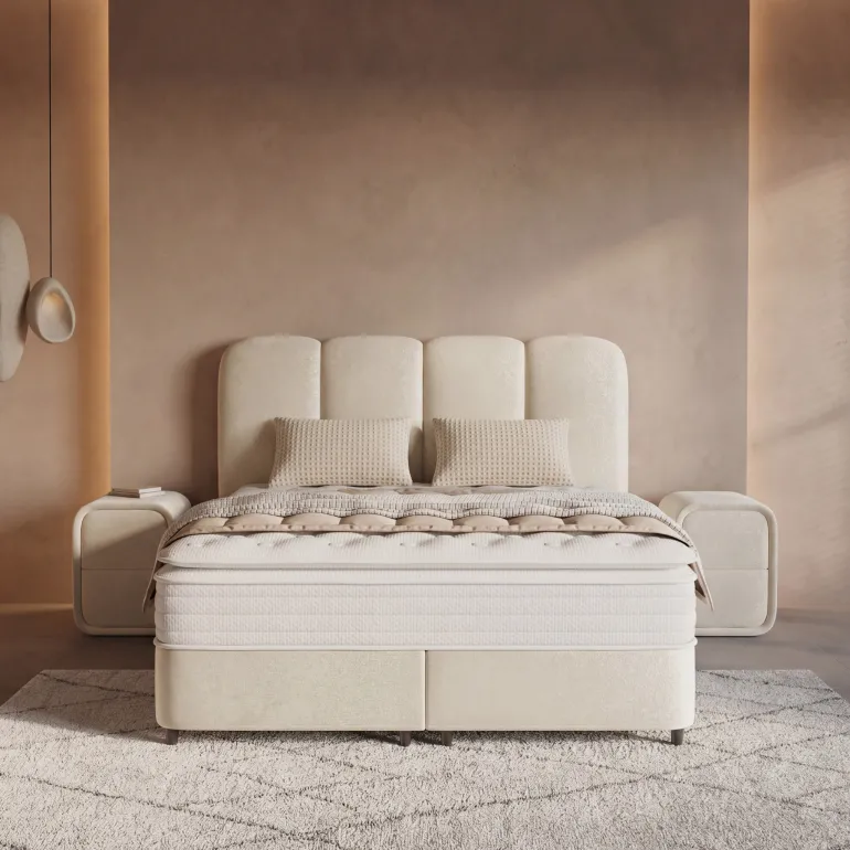 Boxspring met Opbergruimte Pearl - Beige