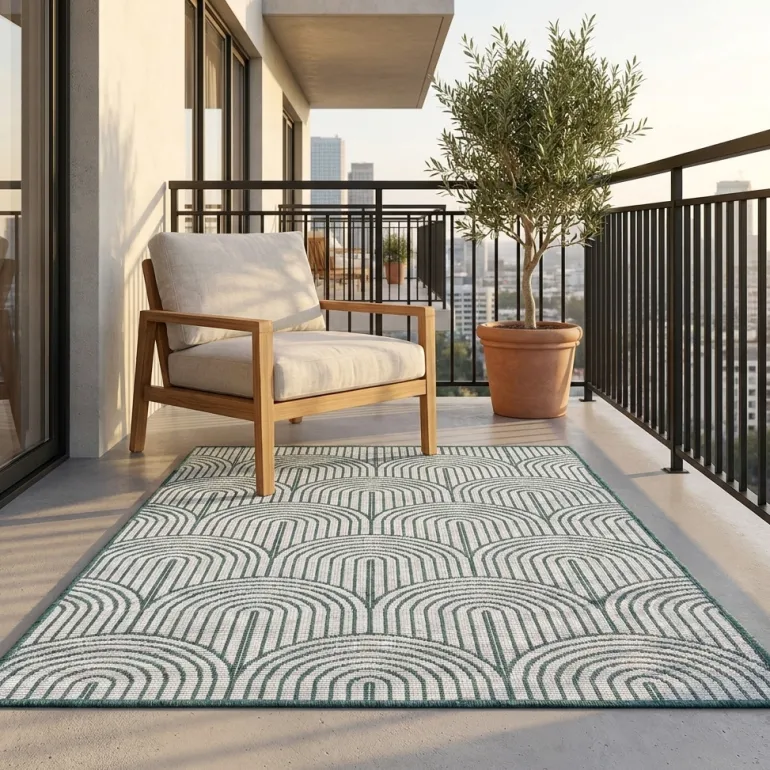 Buitenkleed Dubbelzijdig Flatweave - Groen