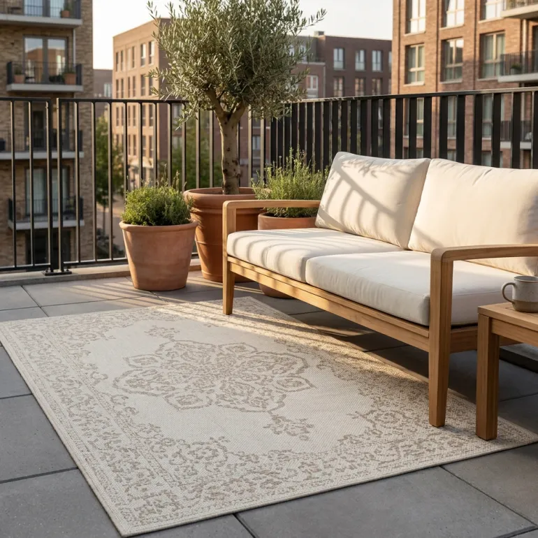 Buitenkleed Ornament - Beige