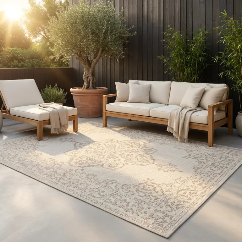 Buitenkleed Ornament - Beige