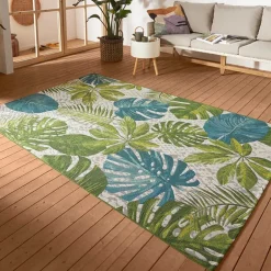Buitenkleed Tropical Leaves - Groen