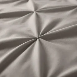 Dekbedovertrek Border Pintuck - Taupe/Grijs