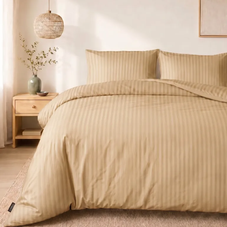 Dekbedovertrek Hotel Stripe - Taupe