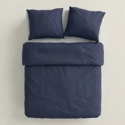 Dekbedovertrek Katoen Flanel - Uni - Navy