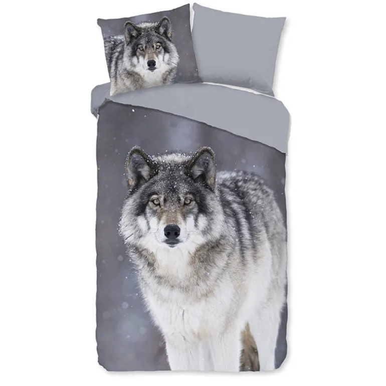 Dekbedovertrek Katoen-Flanel - Wolfie