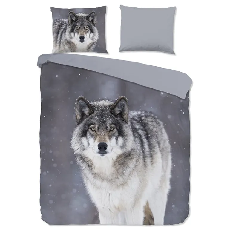 Dekbedovertrek Katoen-Flanel - Wolfie