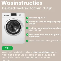 Dekbedovertrek Katoen-Satijn Uni - Wit