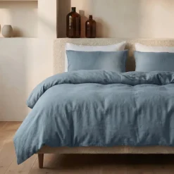 Dekbedovertrek Katoen Stone Washed - Blauw