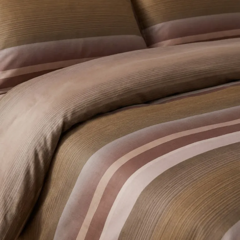 Dekbedovertrek Percale-Katoen - Stripe Kaneel