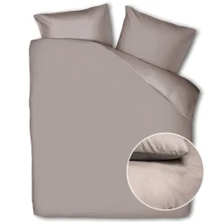 Dekbedovertrek Percale Katoen Uni - Taupe
