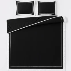 Dekbedovertrek Percale-Katoen - Hotel Gallardo - Zwart/Wit