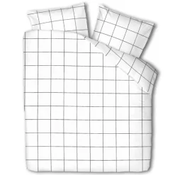 Dekbedovertrek Percale-Katoen - Squared Wit