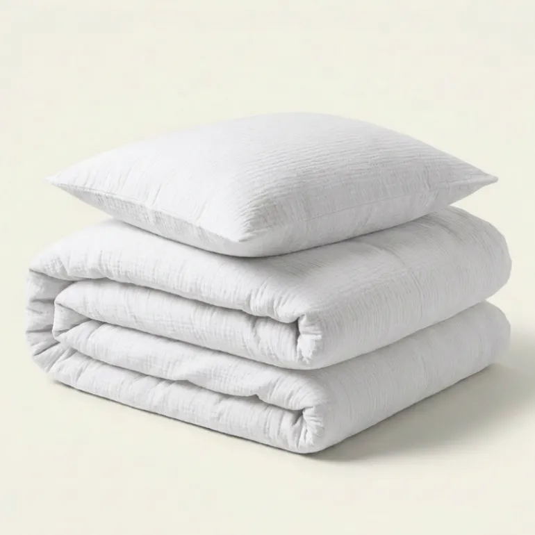 Dekbedovertrek Percale-Katoen - Mousseline - Wit