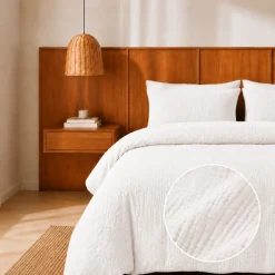 Dekbedovertrek Percale-Katoen - Mousseline - Wit