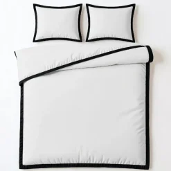 Dekbedovertrek Percale-Katoen - Hotel Emilio - Wit/Zwart