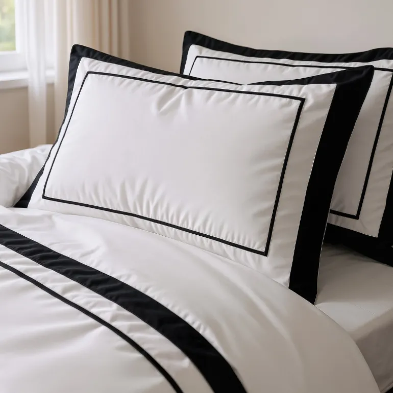 Dekbedovertrek Percale-Katoen - Hotel Gallardo - Wit/Zwart
