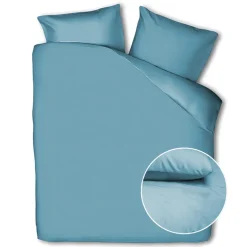 Dekbedovertrek Percale Katoen Uni - Blauw