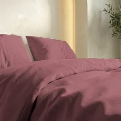 Dekbedovertrek Percale Katoen Uni - Oud Roze