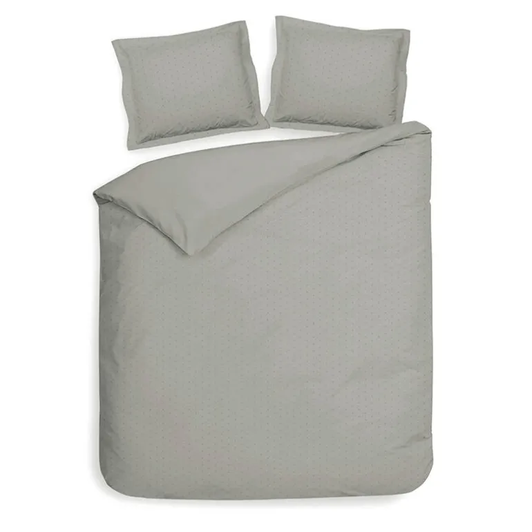 Dekbedovertrek Punto Katoen-Satijn - Licht Grijs