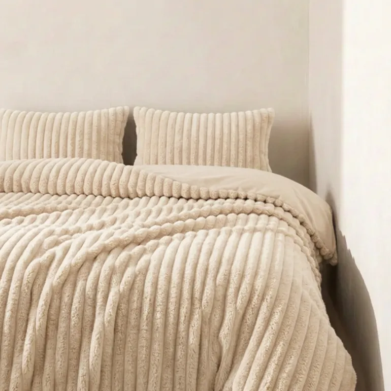 Dekbedovertrek Teddy Rib - Creme/Off White