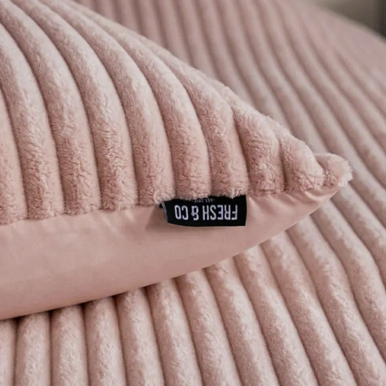 Dekbedovertrek Teddy Rib- Oud Roze
