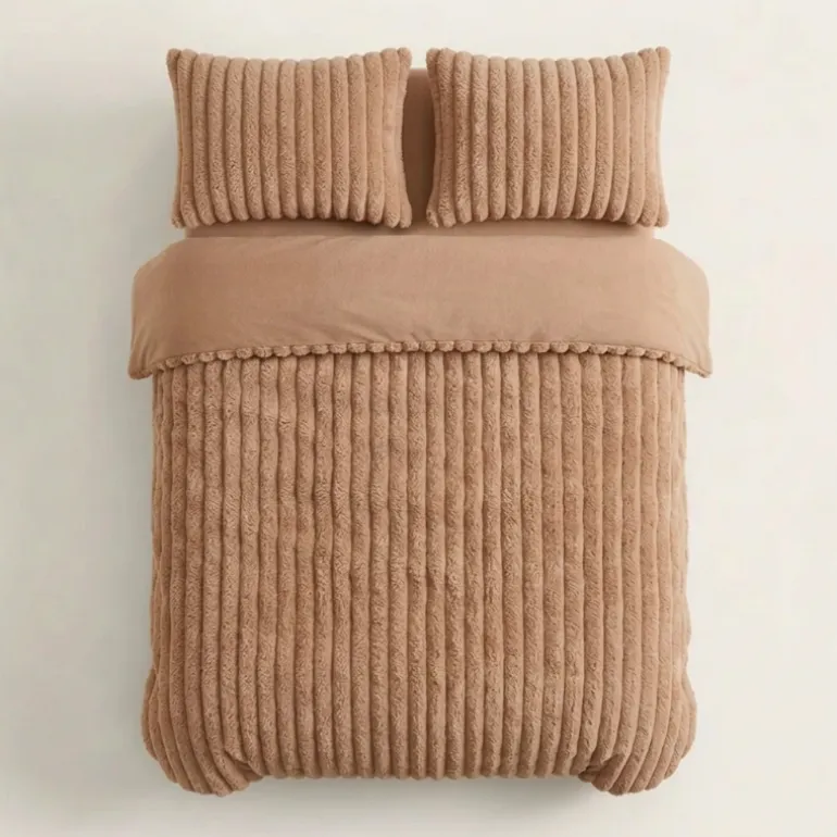 Dekbedovertrek Teddy Rib - Zacht Roze