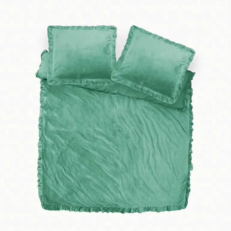 Dekbedovertrek Velvet Ruffles - Groen