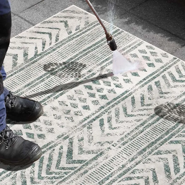 Dubbelzijdig Buitenkleed Biri - Groen/Crème