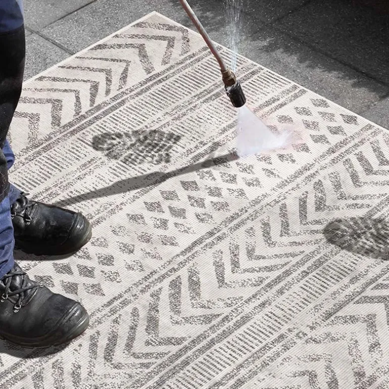 Dubbelzijdig Buitenkleed Biri - Grijs/Crème