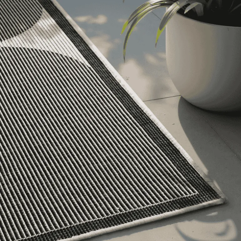 Dubbelzijdig Buitenkleed Bowen - Zwart / Wit