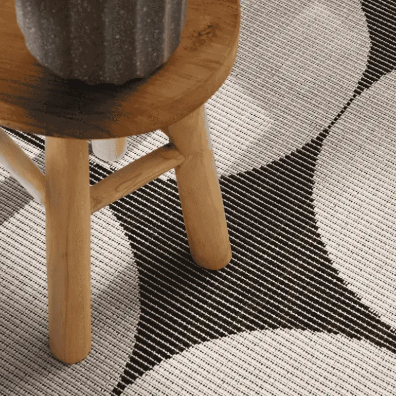 Dubbelzijdig Buitenkleed Bowen - Zwart / Wit