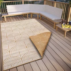 Dubbelzijdig Buitenkleed Flatweave - Oker