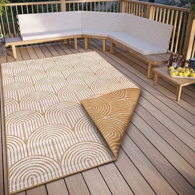 Dubbelzijdig Buitenkleed Flatweave - Oker