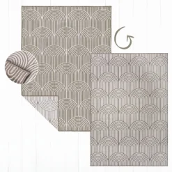 Dubbelzijdig Buitenkleed Flatweave - Taupe