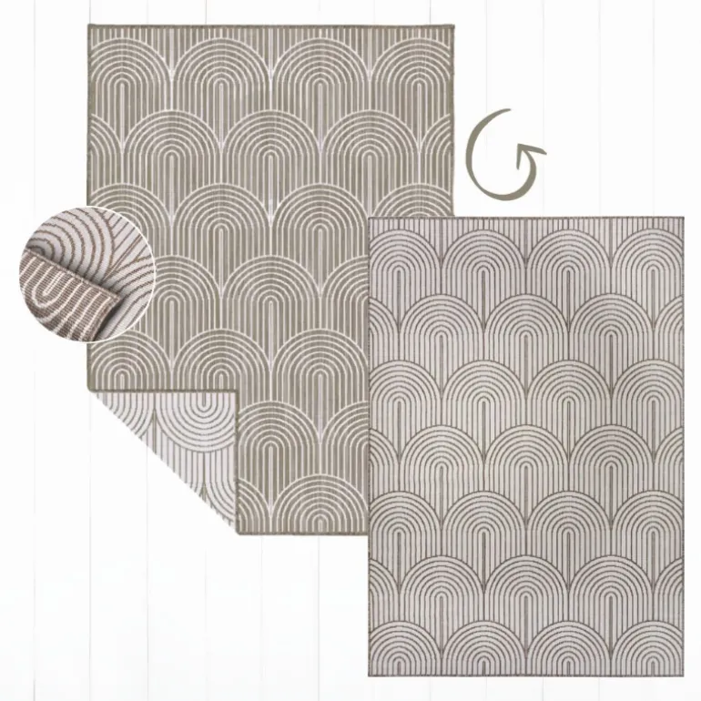 Dubbelzijdig Buitenkleed Flatweave - Taupe