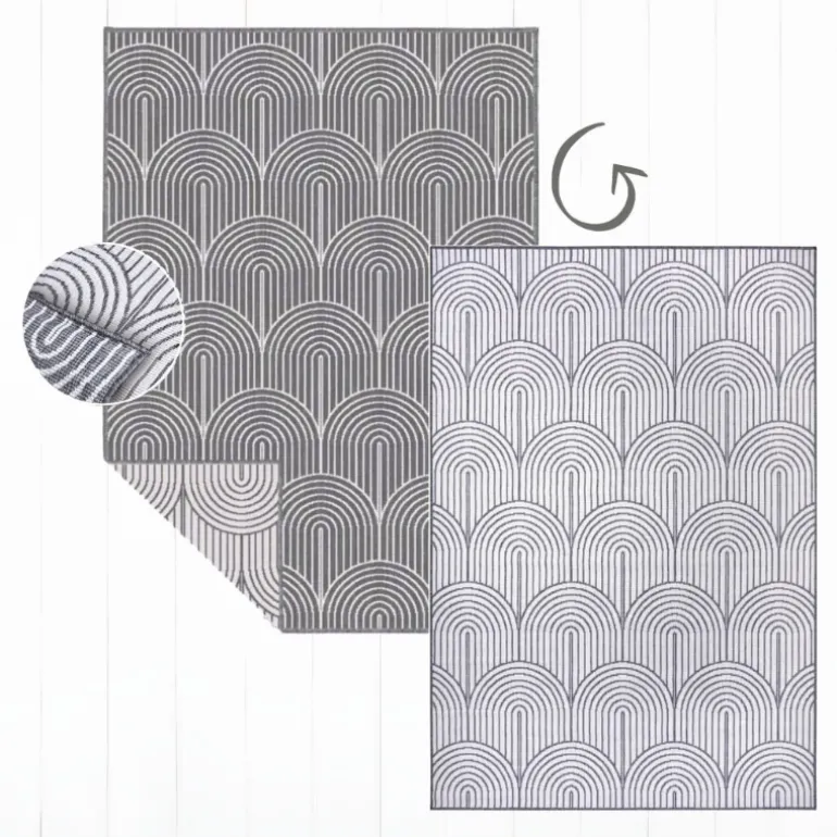 Dubbelzijdig Buitenkleed Flatweave - Zilver