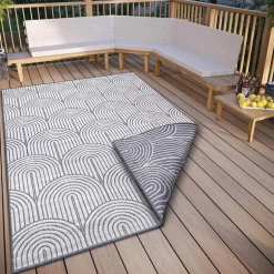 Dubbelzijdig Buitenkleed Flatweave - Zilver