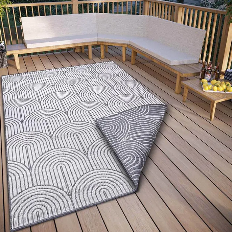 Dubbelzijdig Buitenkleed Flatweave - Zilver