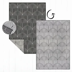 Dubbelzijdig Buitenkleed Flatweave - Zwart