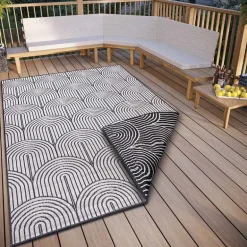 Dubbelzijdig Buitenkleed Flatweave - Zwart