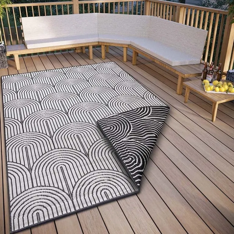 Dubbelzijdig Buitenkleed Flatweave - Zwart